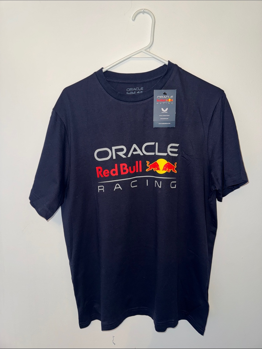 Red Bull Oracle Racing Men's Black Logo Short Sleeve Tee